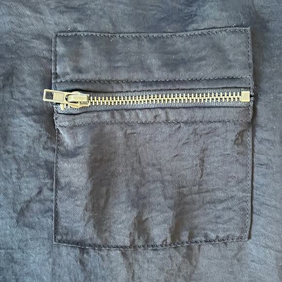 Kenar Womens Medium Tank Top Zipper Breast Pocket Scoop Neck Black Style 114716 - Picture 3 of 8